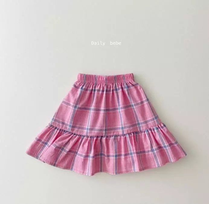 Daily Bebe - Korean Children Fashion - #prettylittlegirls - Check Long Skirt - 2