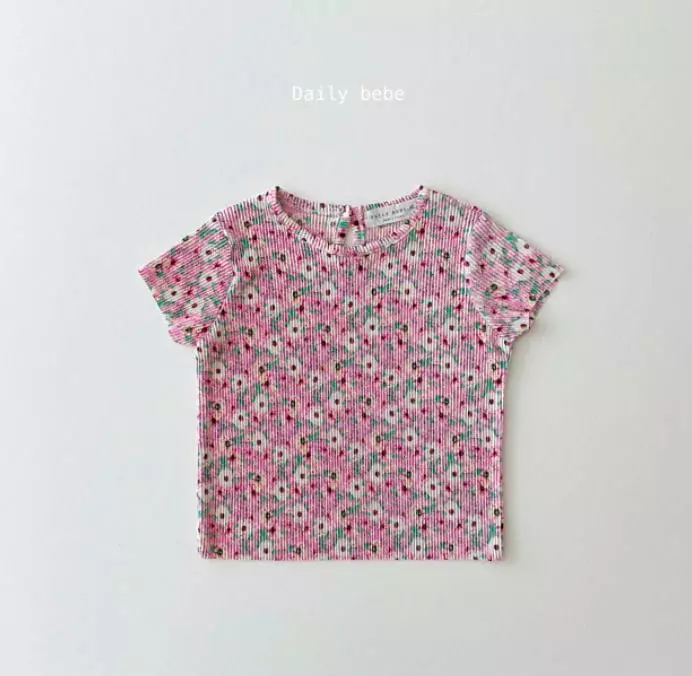 Daily Bebe - Korean Children Fashion - #stylishchildhood - New Flower Pleats Top Bottom Set - 2