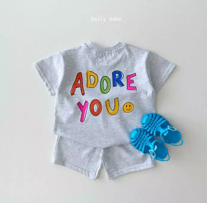 Daily Bebe - Korean Children Fashion - #todddlerfashion - Ador Smile Top Bottom Set - 6