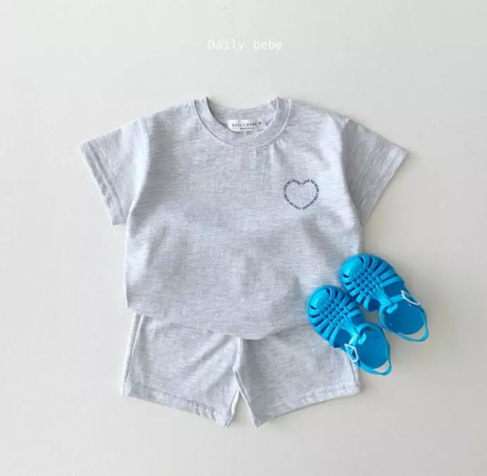 Daily Bebe - Korean Children Fashion - #todddlerfashion - Love Me More Top Bottom Set - 5