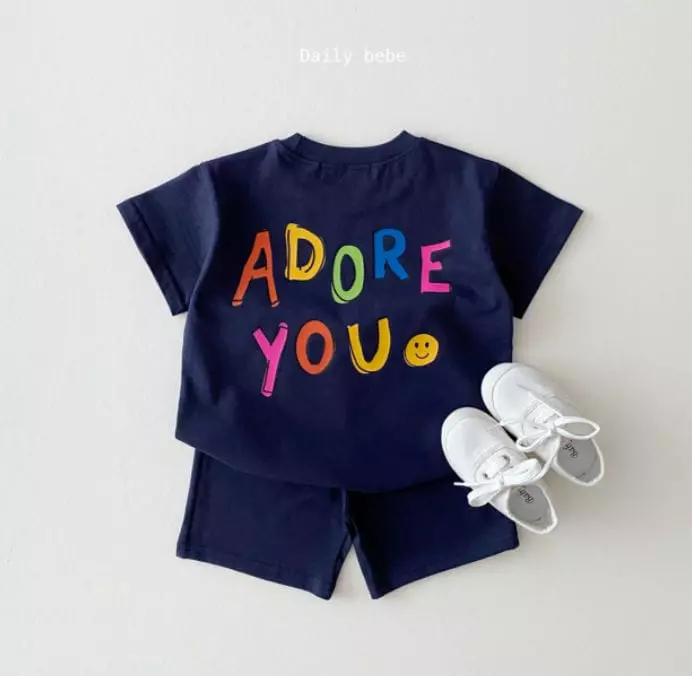 Daily Bebe - Korean Children Fashion - #toddlerclothing - Ador Smile Top Bottom Set - 7