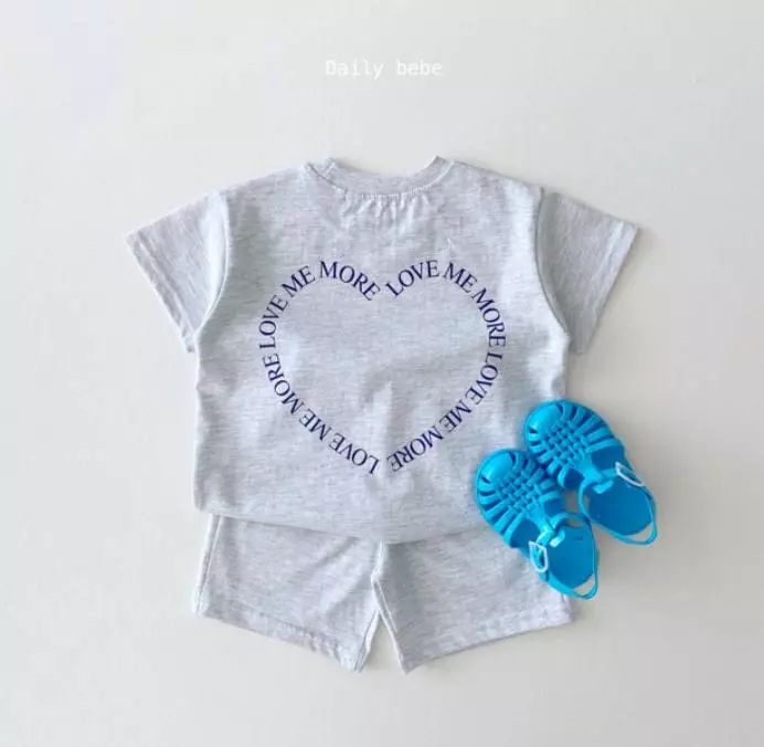 Daily Bebe - Korean Children Fashion - #toddlerclothing - Love Me More Top Bottom Set - 6