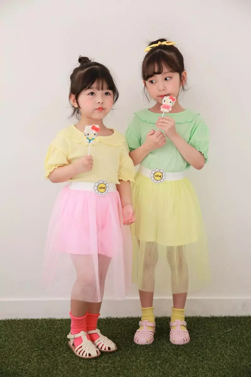Dalla - Korean Children Fashion - #childrensboutique - Eyelet Tee