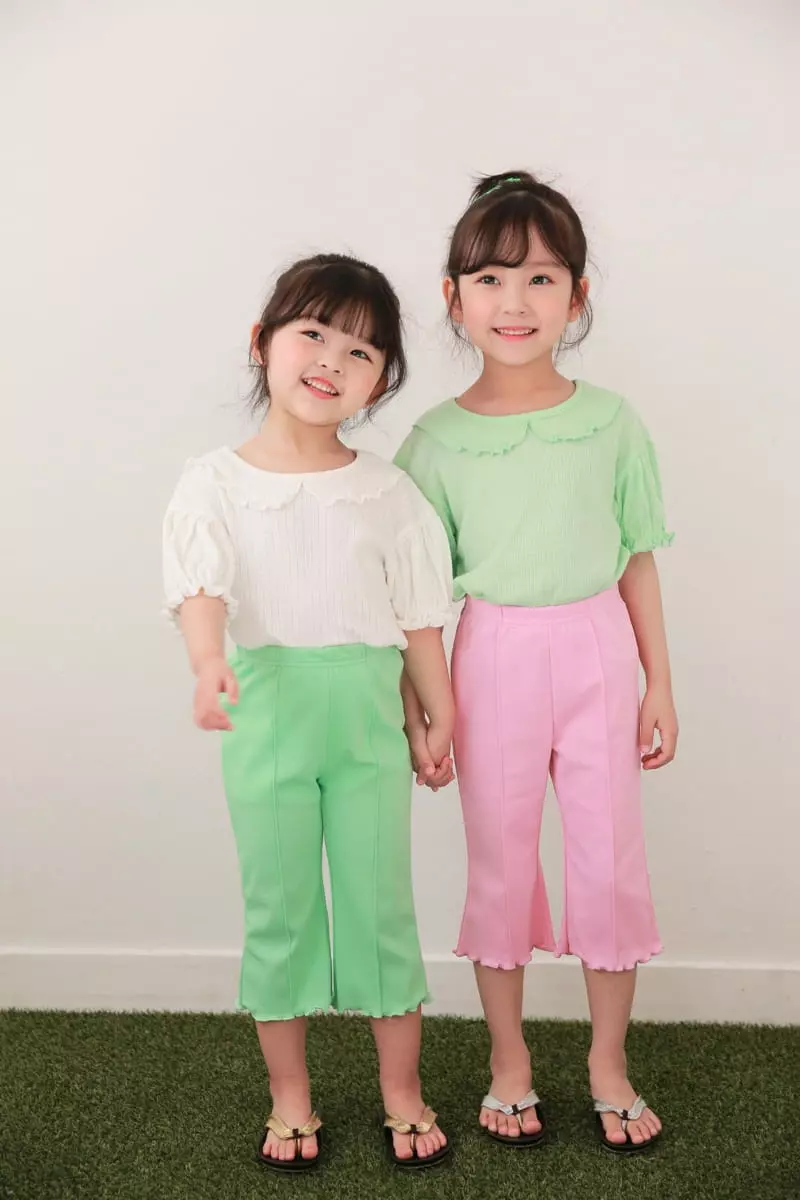 Dalla - Korean Children Fashion - #kidsshorts - Eyelet Tee - 5