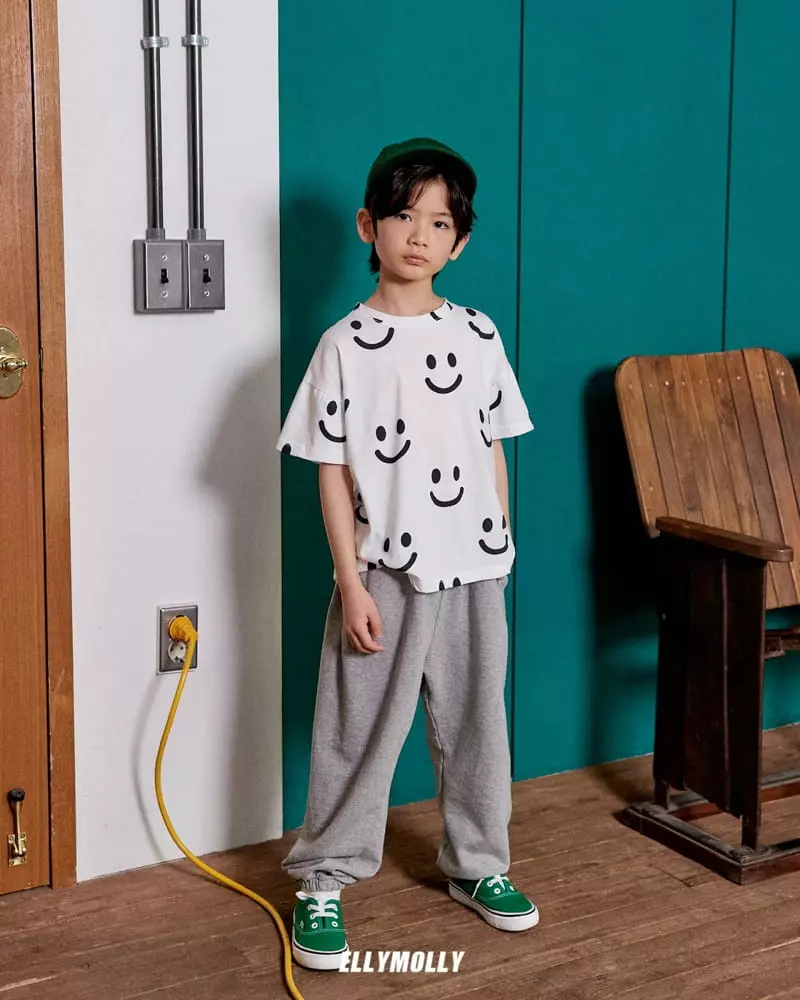 Ellymolly - Korean Children Fashion - #childofig - Smile Short Sleeves Tee - 10