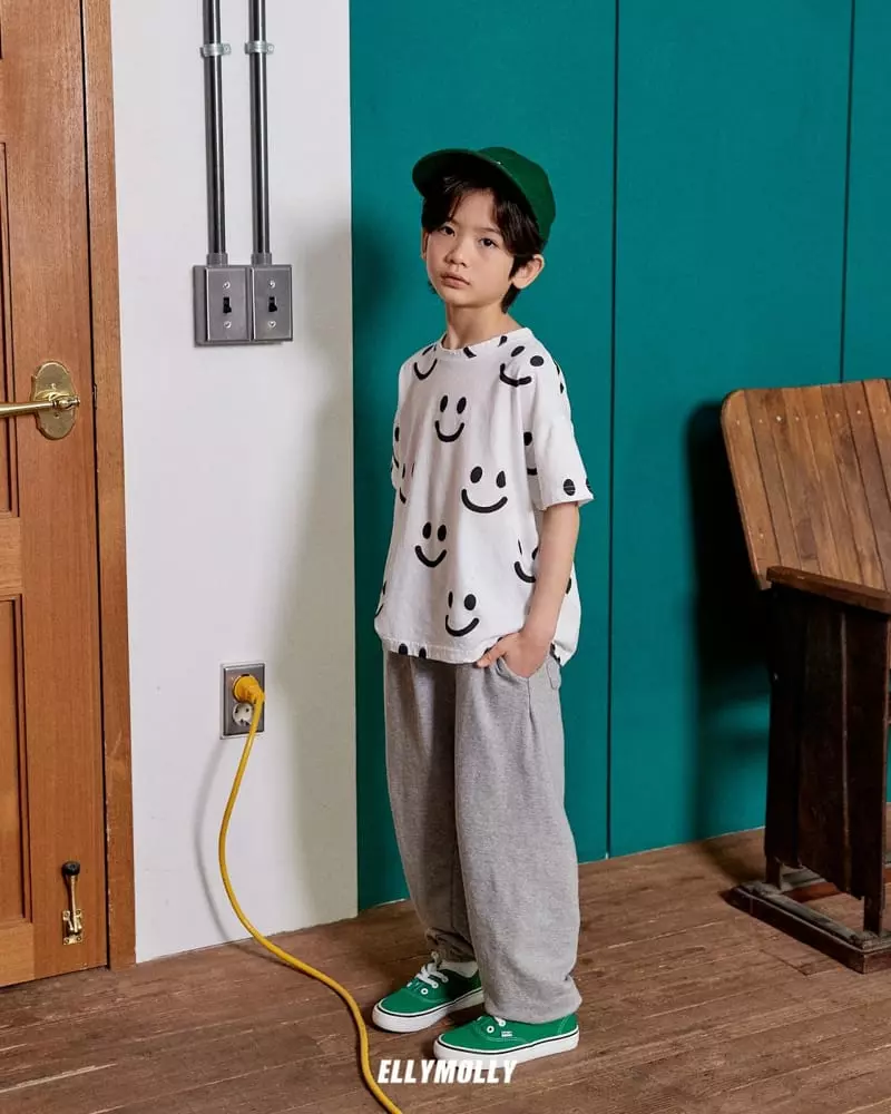 Ellymolly - Korean Children Fashion - #childrensboutique - Smile Short Sleeves Tee - 11