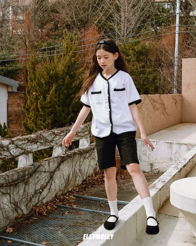 Ellymolly - Korean Children Fashion - #designkidswear - Linen Short Sleeves Jacket - 9