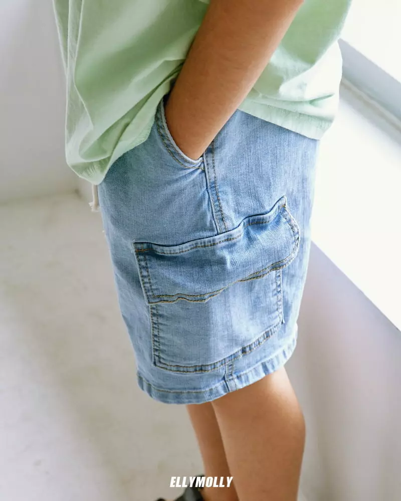 Ellymolly - Korean Children Fashion - #discoveringself - Pocket Denim Shorts - 9