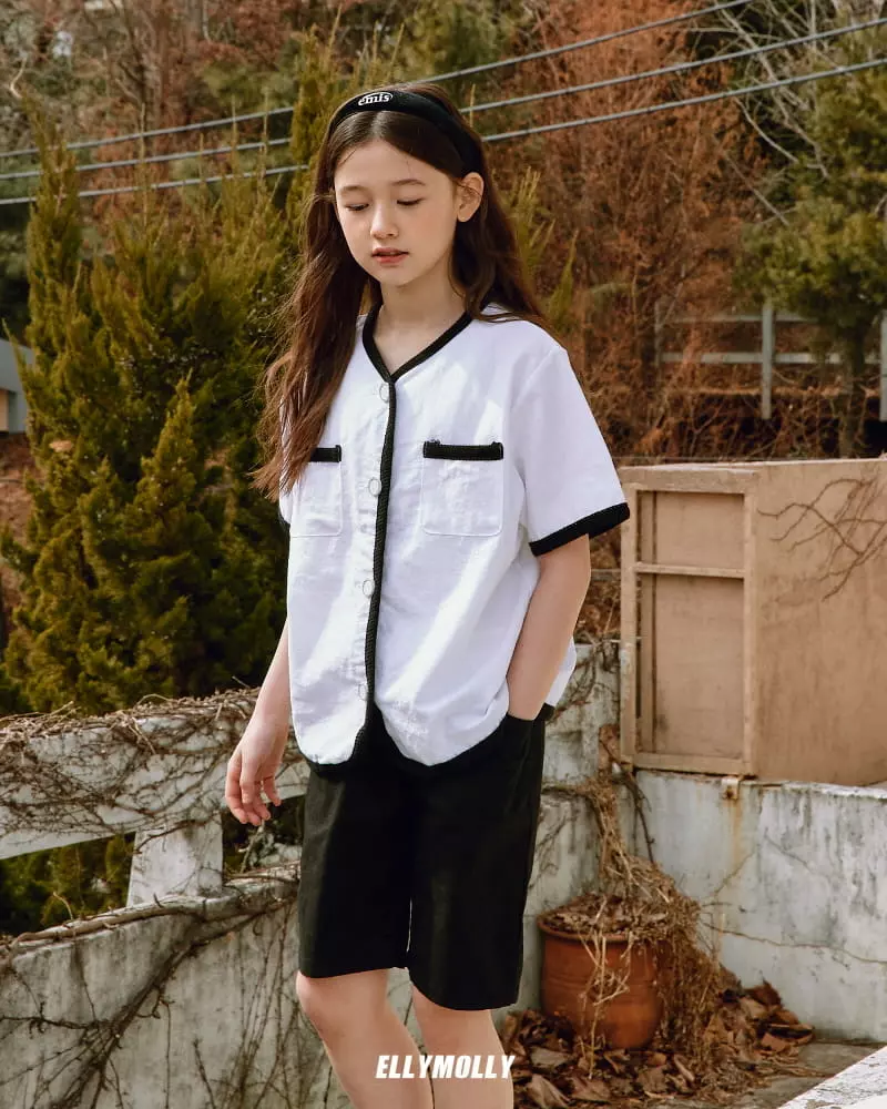 Ellymolly - Korean Children Fashion - #fashionkids - Linen Short Sleeves Jacket - 11