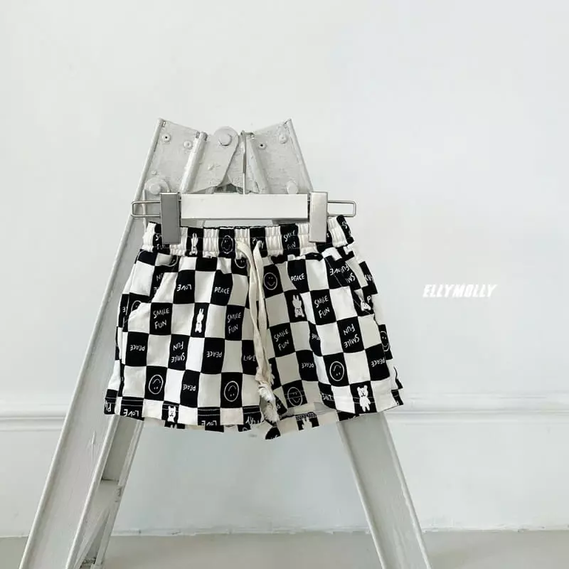 Ellymolly - Korean Children Fashion - #kidsshorts - Square Check Shorts