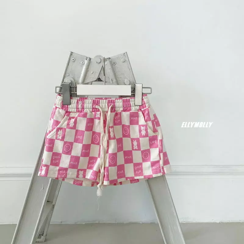 Ellymolly - Korean Children Fashion - #kidsstore - Square Check Shorts - 2
