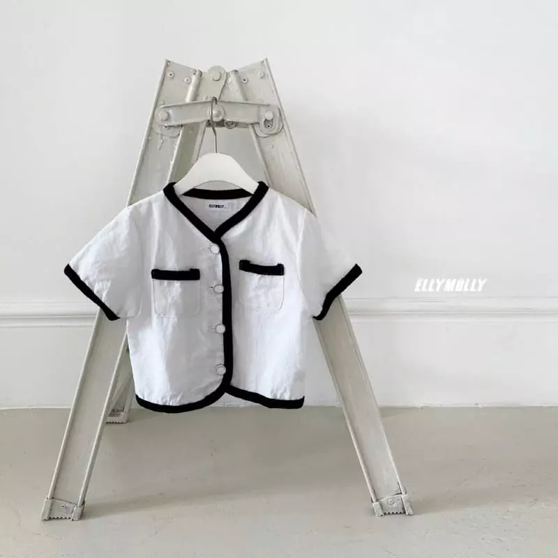 Ellymolly - Korean Children Fashion - #littlefashionista - Linen Short Sleeves Jacket - 2