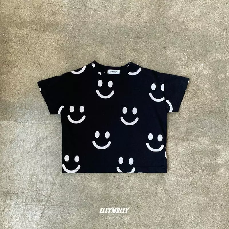 Ellymolly - Korean Children Fashion - #littlefashionista - Smile Short Sleeves Tee - 3