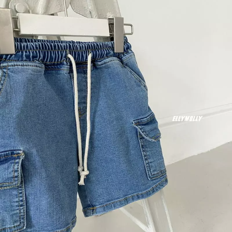 Ellymolly - Korean Children Fashion - #magicofchildhood - Pocket Denim Shorts - 2