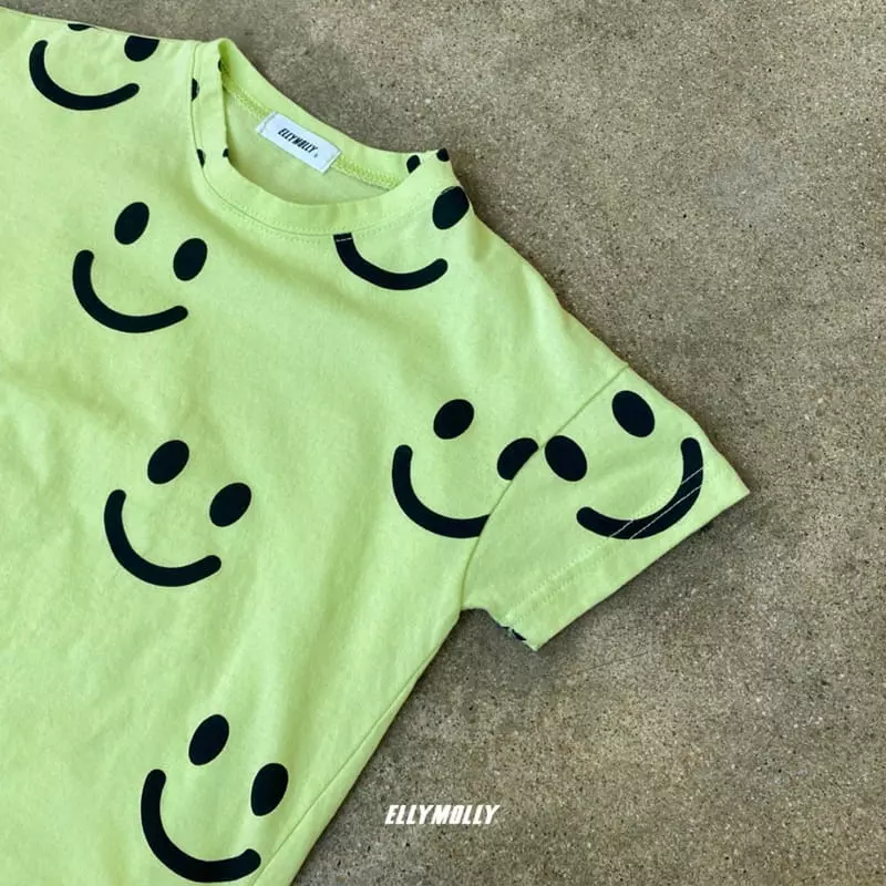 Ellymolly - Korean Children Fashion - #littlefashionista - Smile Short Sleeves Tee - 4