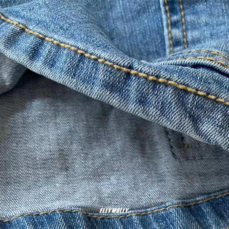Ellymolly - Korean Children Fashion - #minifashionista - Pocket Denim Shorts - 3