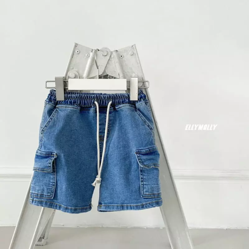 Ellymolly - Korean Children Fashion - #minifashionista - Pocket Denim Shorts - 4