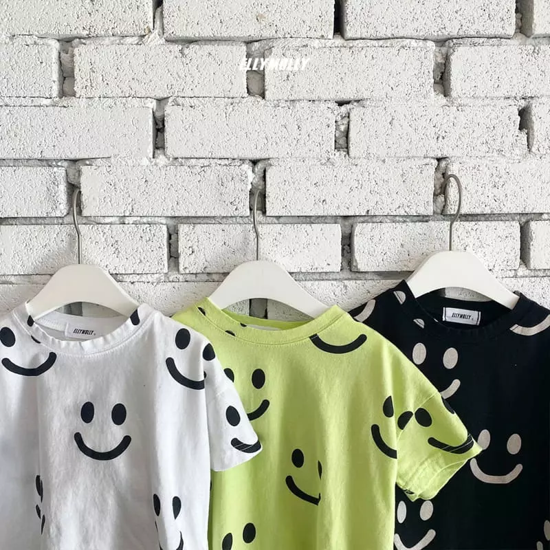 Ellymolly - Korean Children Fashion - #todddlerfashion - Smile Short Sleeves Tee - 7