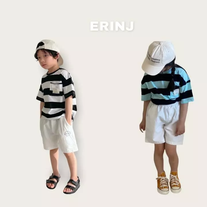 Erin J - Korean Children Fashion - #kidsstore - Pocket Stripes Tee