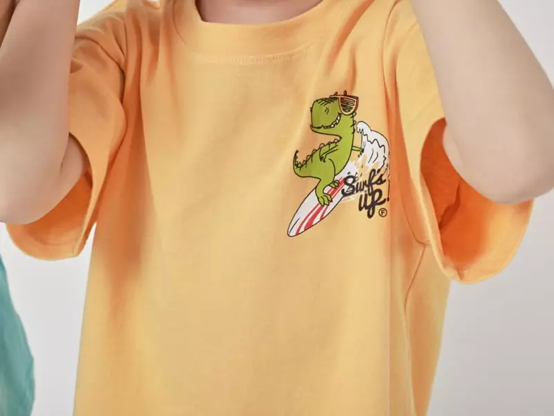 Fashion King - Korean Children Fashion - #Kfashion4kids - Surfing Dino Top Bottom Set - 6