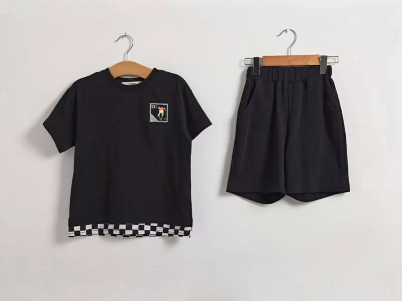 Fashion King - Korean Children Fashion - #Kfashion4kids - Checker Board Top Bottom Set - 12