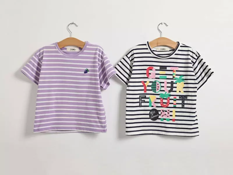 Fashion King - Korean Children Fashion - #designkidswear - Summer Grape Stripes Tee - 10