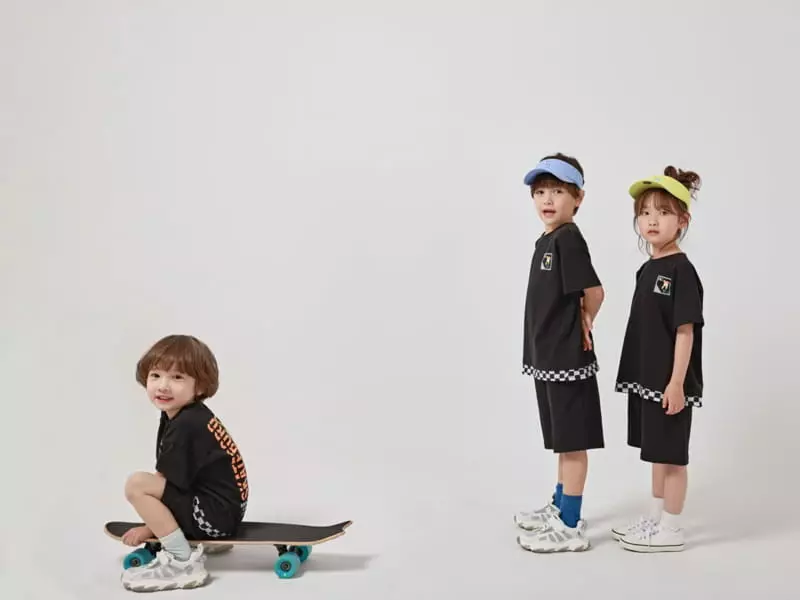 Fashion King - Korean Children Fashion - #designkidswear - Checker Board Top Bottom Set - 6