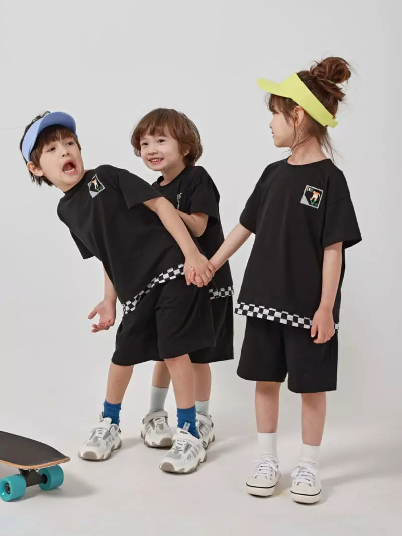 Fashion King - Korean Children Fashion - #fashionkids - Checker Board Top Bottom Set - 8