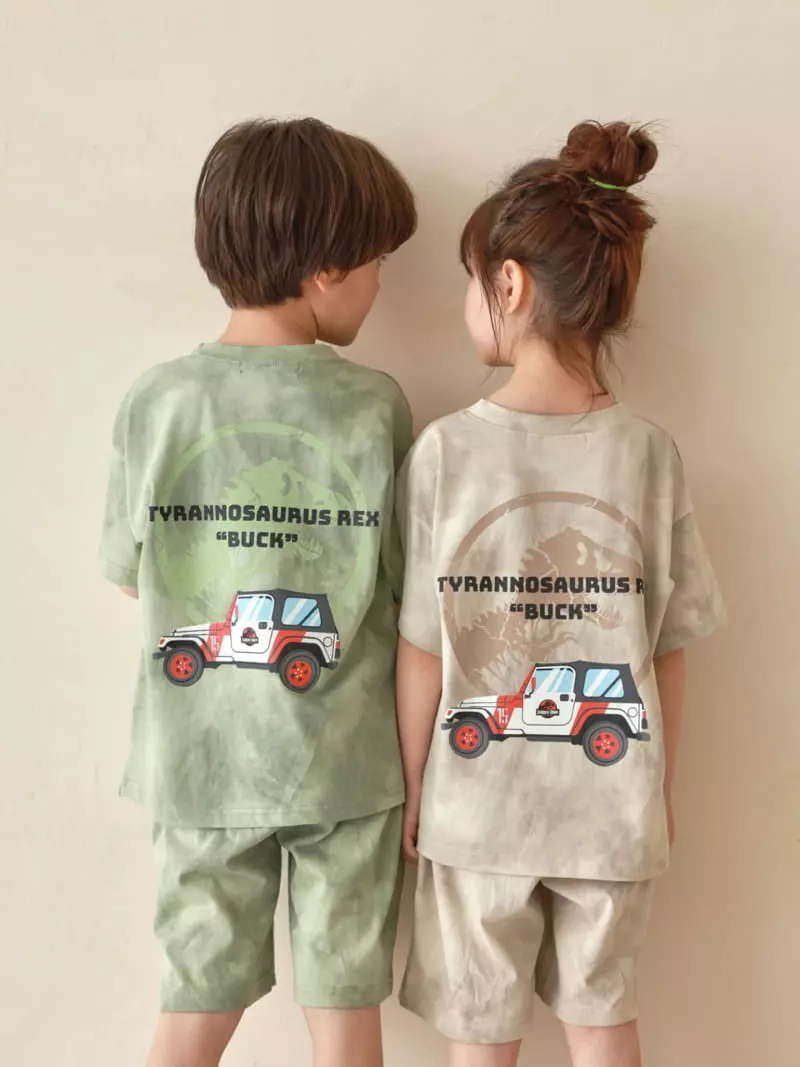 Fashion King - Korean Children Fashion - #kidsshorts - Jurrasic Top Bottom Set - 7