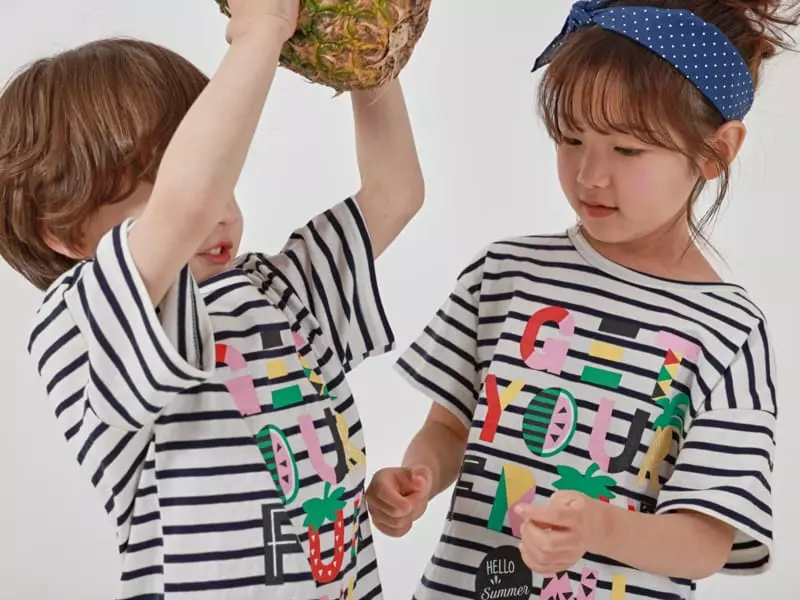 Fashion King - Korean Children Fashion - #magicofchildhood - Summer Fruit Stripes Tee - 3