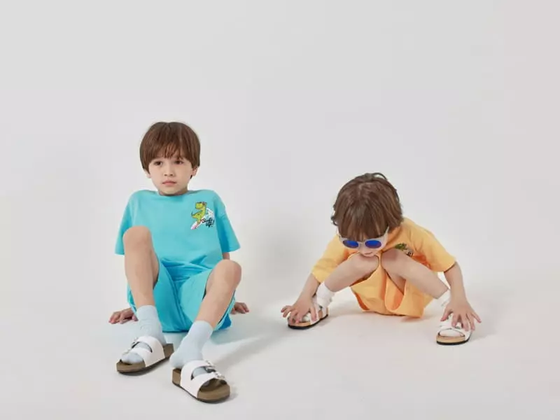 Fashion King - Korean Children Fashion - #minifashionista - Surfing Dino Top Bottom Set - 9