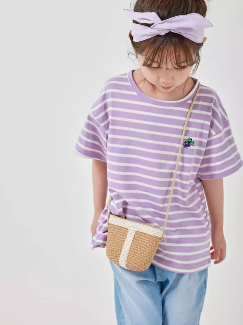 Fashion King - Korean Children Fashion - #minifashionista - Summer Grape Stripes Tee - 3