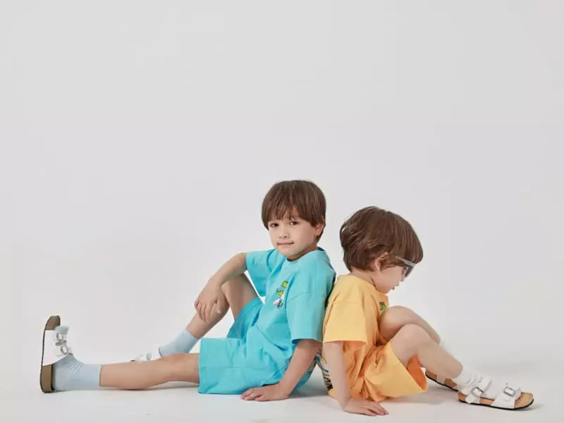 Fashion King - Korean Children Fashion - #todddlerfashion - Surfing Dino Top Bottom Set - 11