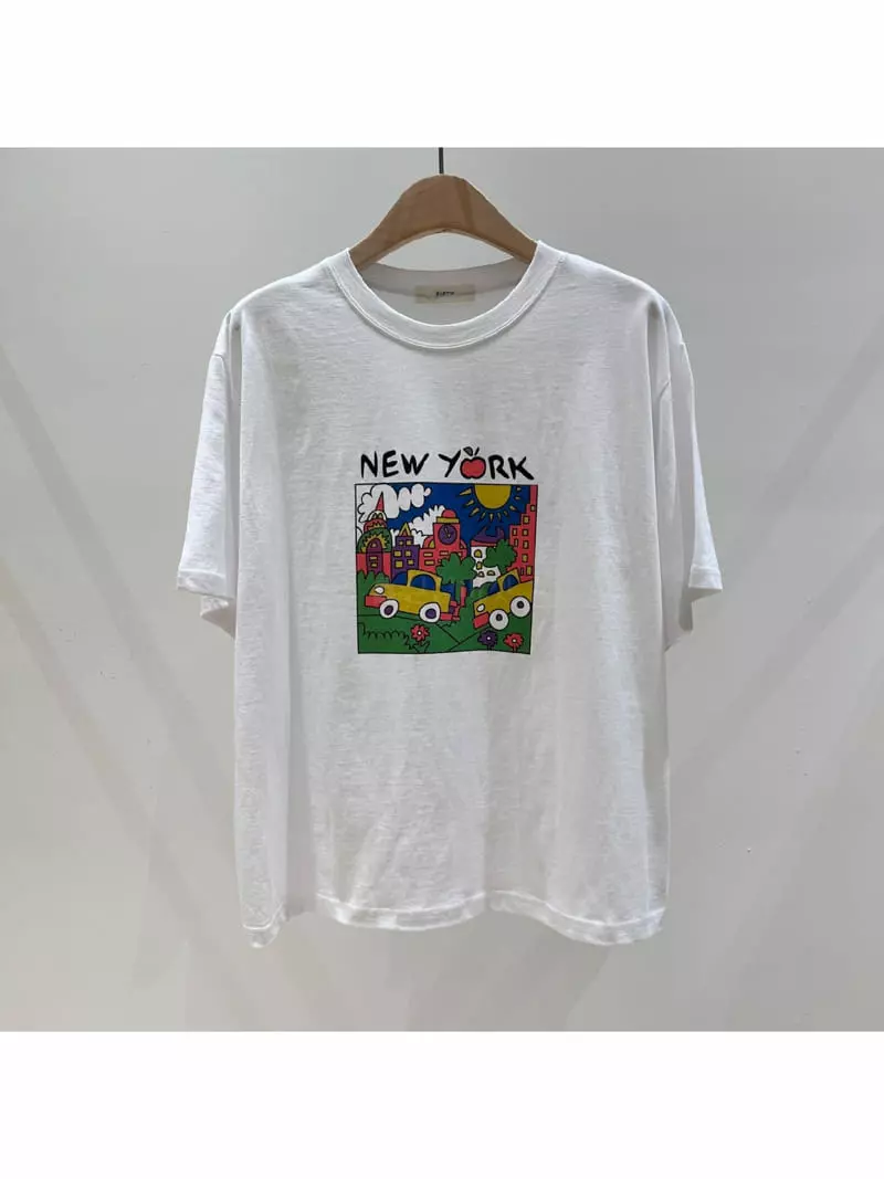 Fifty - Korean Women Fashion - #momslook - New York Tee - 2