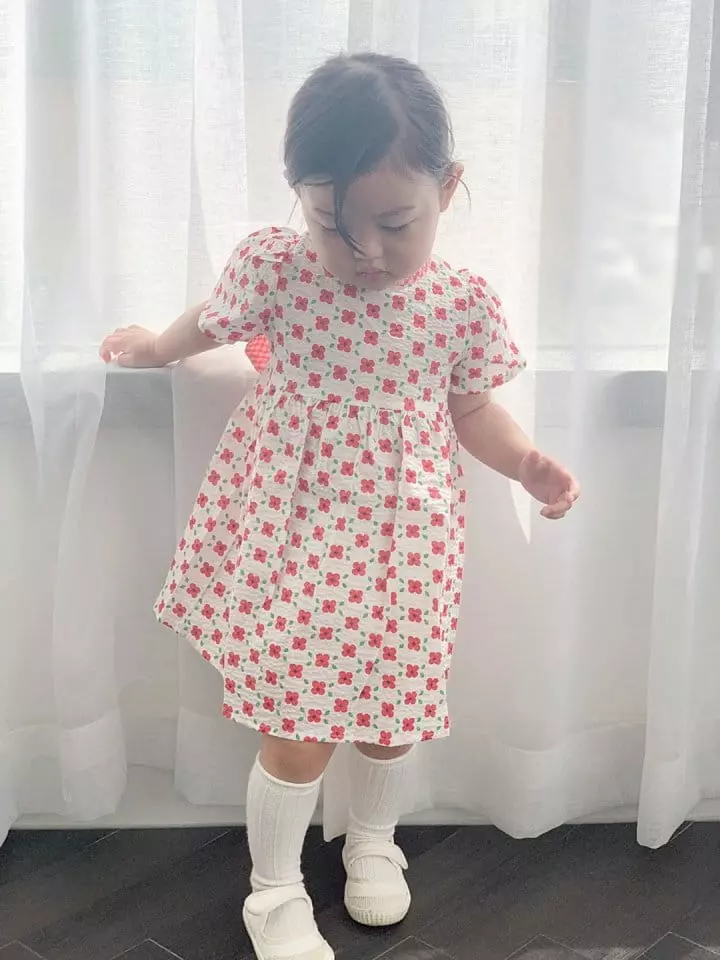 Flower J - Korean Children Fashion - #childofig - Check Ribbon One-piece - 2