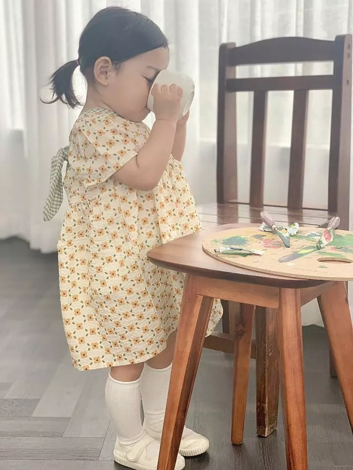 Flower J - Korean Children Fashion - #fashionkids - Check Ribbon One-piece - 6