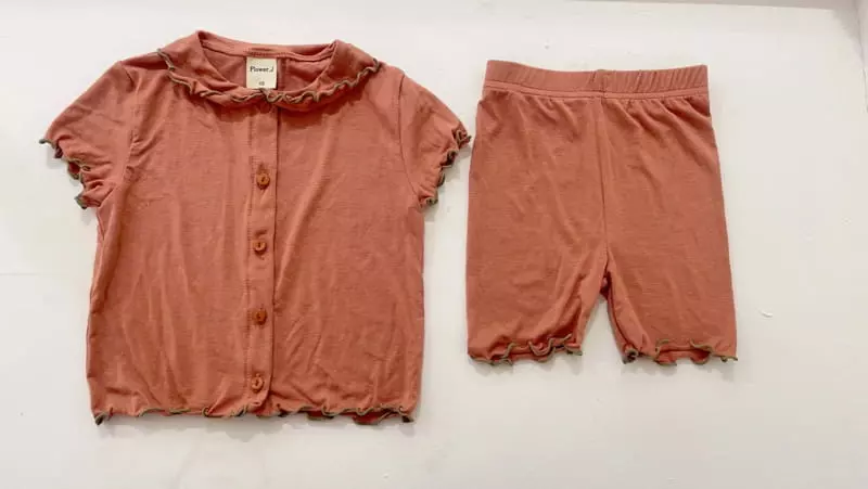 Flower J - Korean Children Fashion - #stylishchildhood - Terry Top Bottom Set  - 2