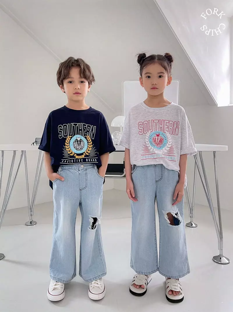 Fork Chips - Korean Children Fashion - #fashionkids - Champion Tee - 11
