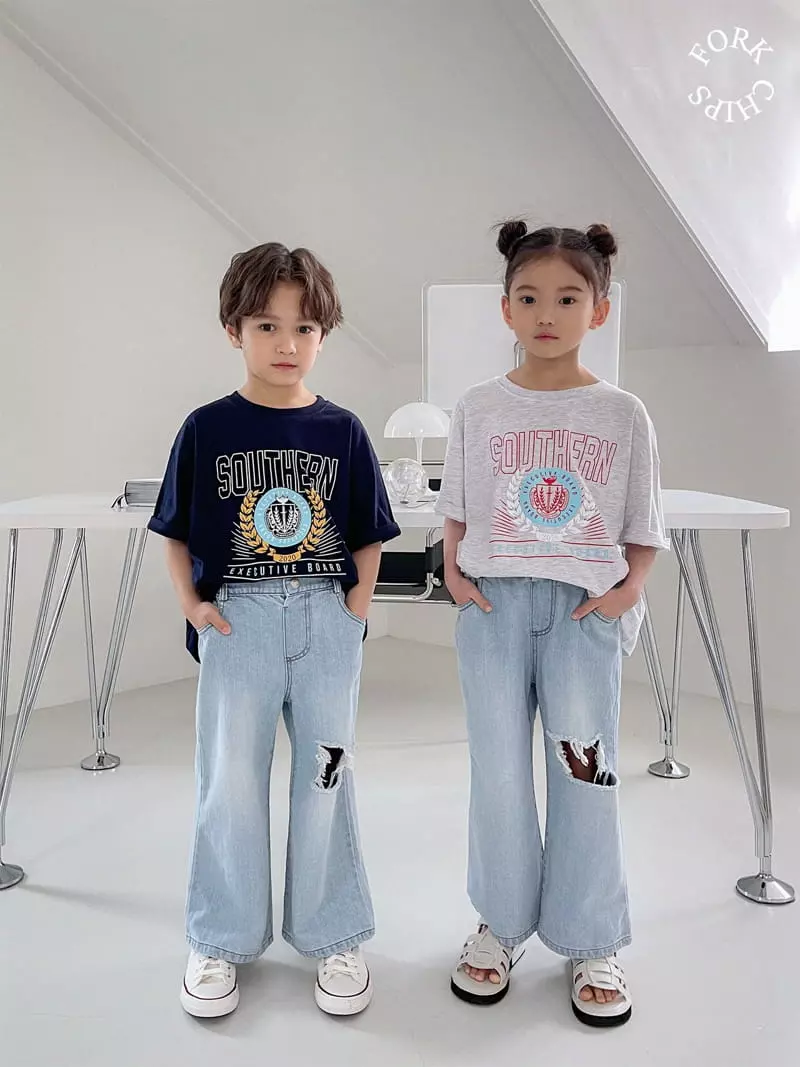 Fork Chips - Korean Children Fashion - #kidsshorts - Champion Tee - 12