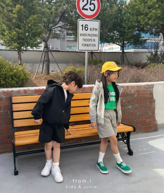 From I - Korean Children Fashion - #fashionkids - Wind Breaker Top Bottom Set