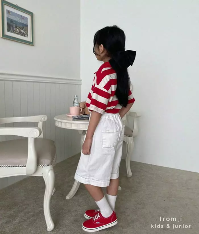 From I - Korean Children Fashion - #kidsshorts - Stripes Collar Tee - 8
