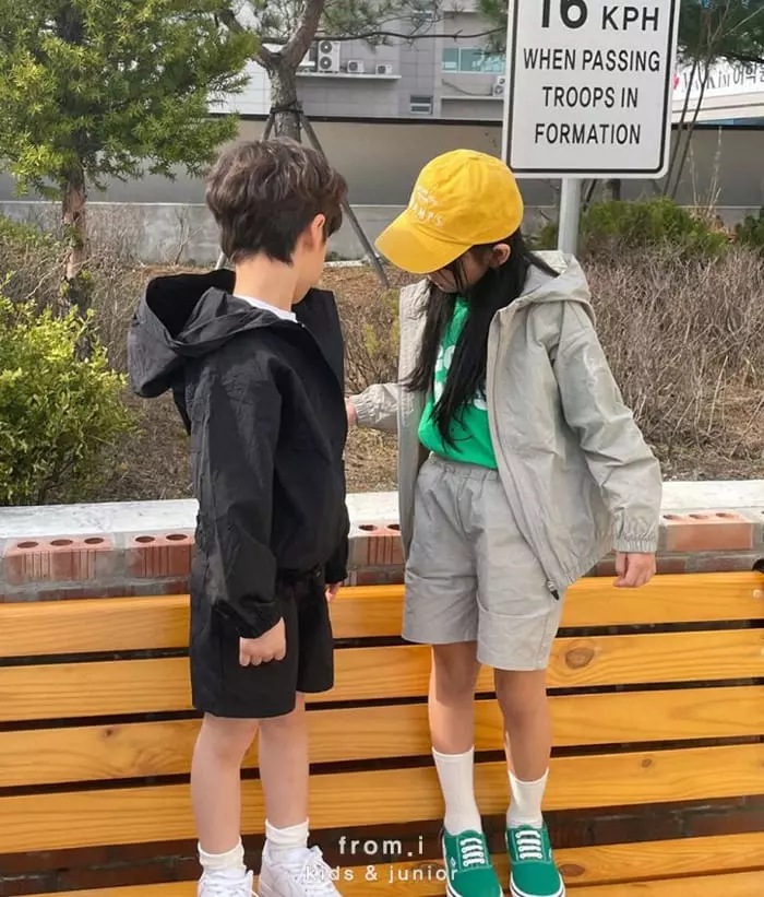 From I - Korean Children Fashion - #kidsshorts - Wind Breaker Top Bottom Set - 2