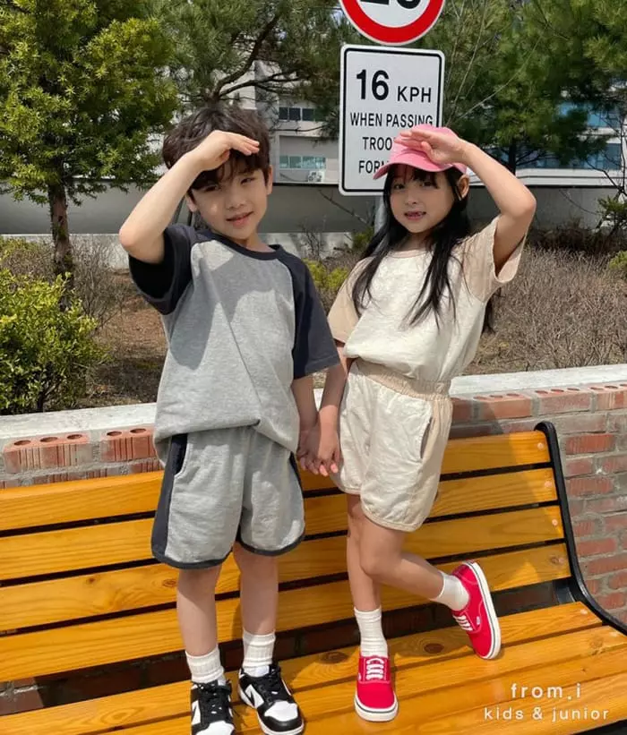 From I - Korean Children Fashion - #kidsshorts - Raglan Top Bottom Set