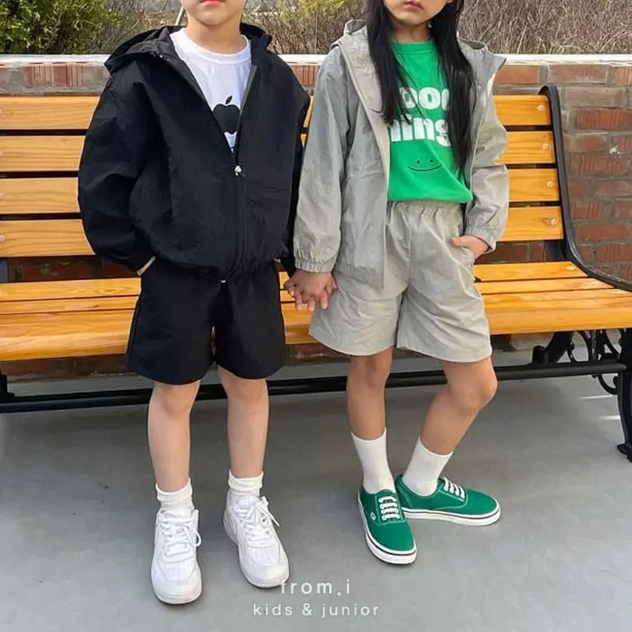 From I - Korean Children Fashion - #kidsstore - Wind Breaker Top Bottom Set - 4