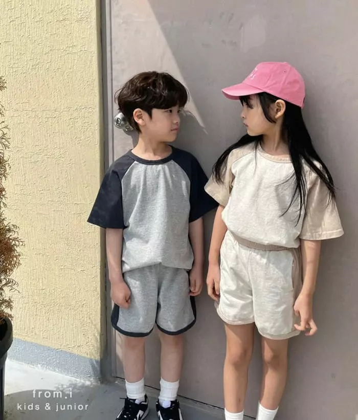 From I - Korean Children Fashion - #littlefashionista - Raglan Top Bottom Set - 5