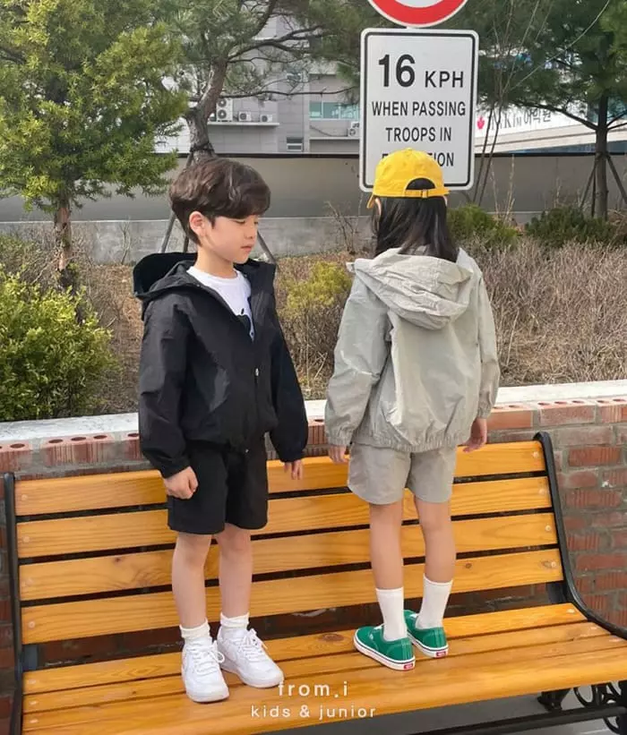 From I - Korean Children Fashion - #magicofchildhood - Wind Breaker Top Bottom Set - 7