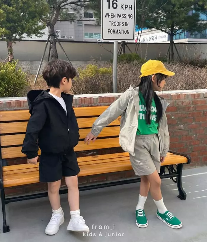 From I - Korean Children Fashion - #prettylittlegirls - Wind Breaker Top Bottom Set - 9