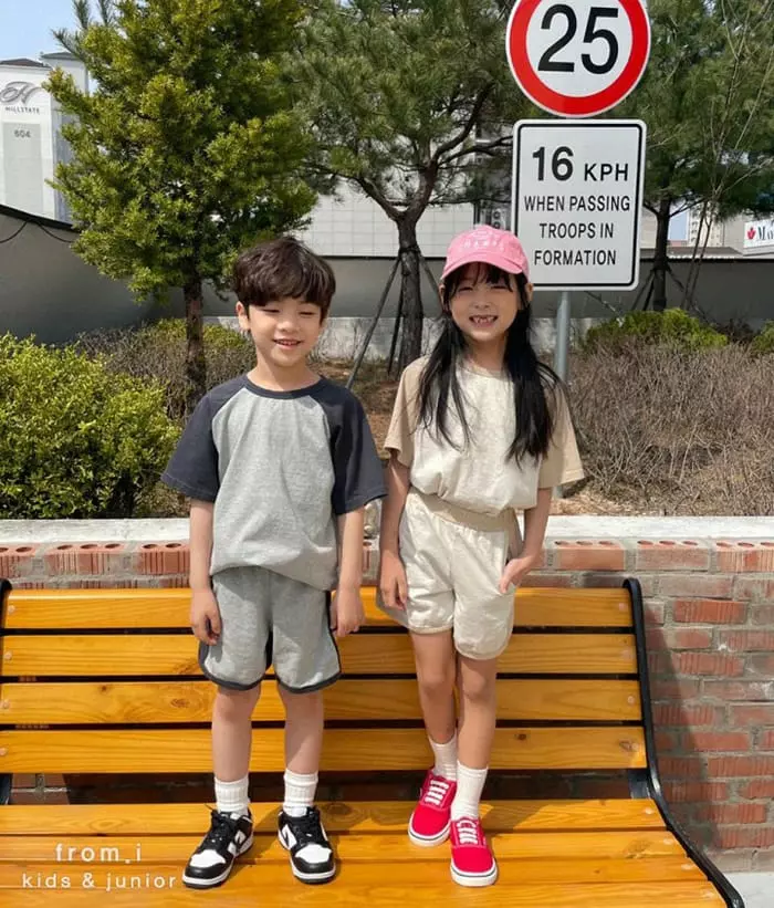 From I - Korean Children Fashion - #stylishchildhood - Raglan Top Bottom Set - 11