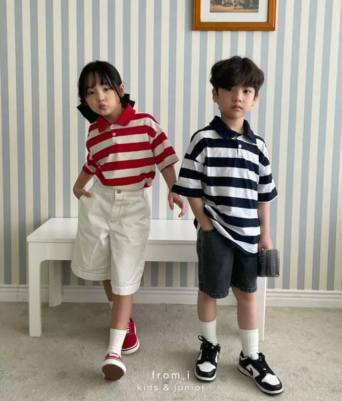 From I - Korean Children Fashion - #toddlerclothing - Stripes Collar Tee
