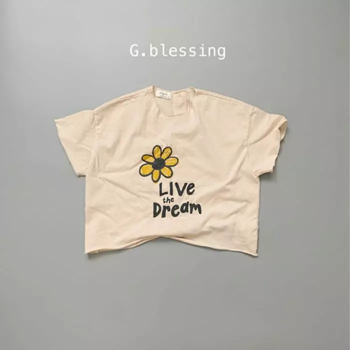 G Blessing - Korean Children Fashion - #designkidswear - Button Flower Tee